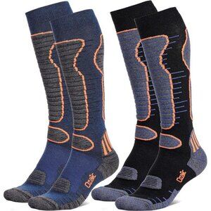 Wool Ski Socks Mens Womens 2 Pairs for Skiing, Snowboarding, Thermal